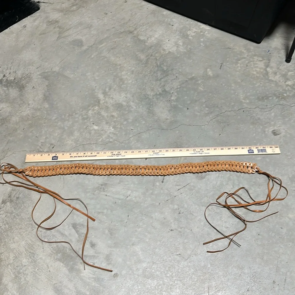 Belt, Faux Suede, Braided, Fringe Hippie, Bohemian / measurements in pics /F-105